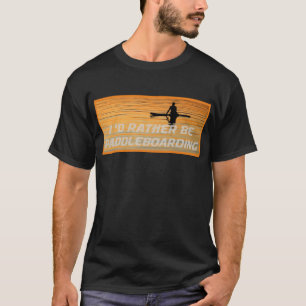 T-shirt Paddle Silhouetté au coucher du soleil paisible