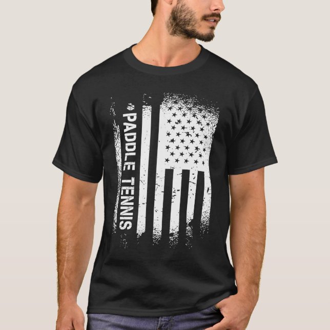 T-shirt Paddle Tennis American Flag (Devant)