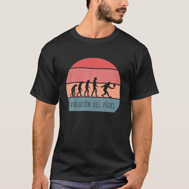 T-shirt Paddle Tennis Drôle Design Paddle Retro Evolution (Devant)