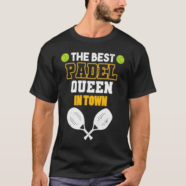 T-shirt Padel Paddle Tennis Queen Princess Backhand Racket (Devant)