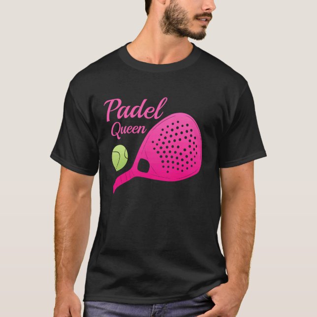 T-shirt Padel Paddle Tennis Queen Princess Backhand Racket (Devant)