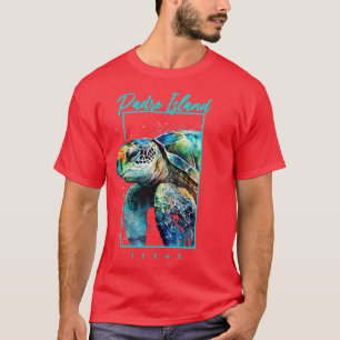 T-shirt Padre Island Texas Watercolor Portrait de la tortu