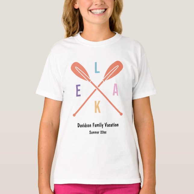 T-shirt Pagaies d'été du lac dans Pastel Matching Family K (Devant)