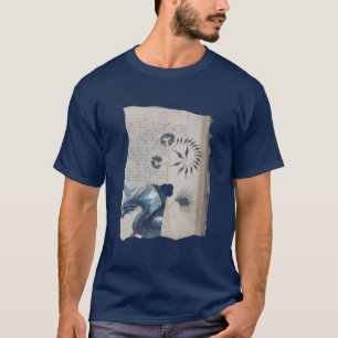 T-shirt Page altérée du manuscrit de Voynich Dragon Bleu