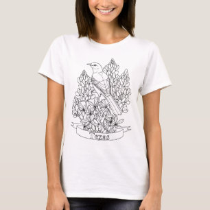 T-shirt Page de coloration des oiseaux et des fleurs du Te