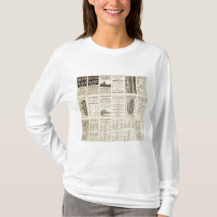 T-shirt Page des textes de chemin de fer de Boston et du