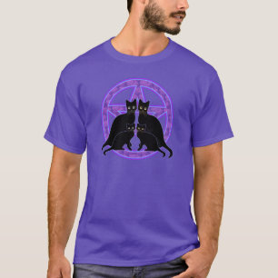 T-shirt païen pourpre de wicca de protection de chats
