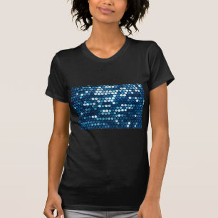 T-shirt paillettes bleu brillant