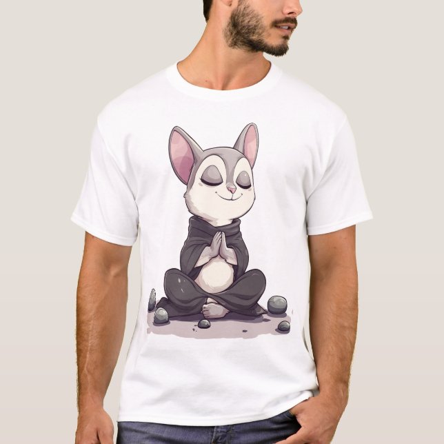 T-shirt Paillettes de sucre détendues en pose de méditatio (Devant)