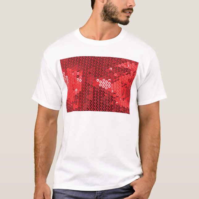 T-shirt paillettes rouges brillantes (Devant)