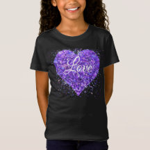 Paillettes violettes, amour graffiti valentine