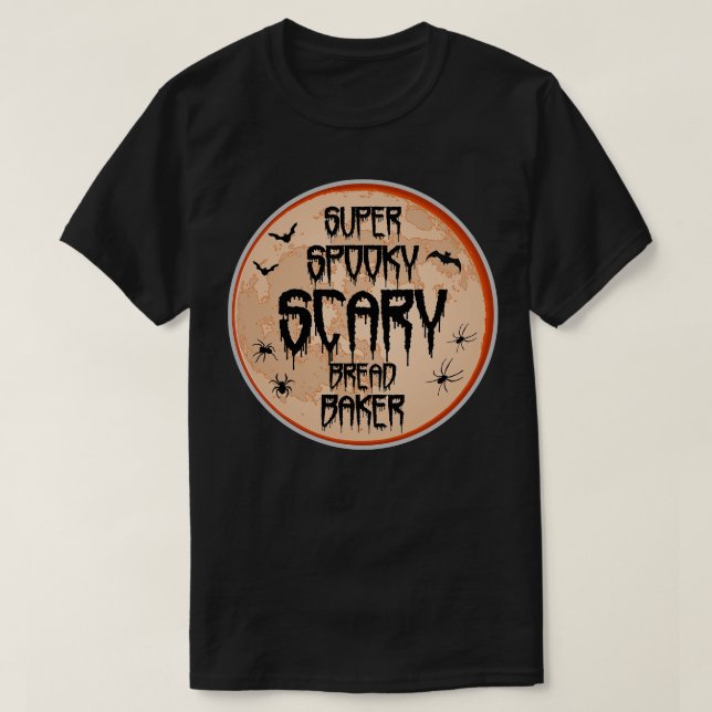 T-shirt Pain Baker Halloween Scary Humour Éffrayant chauve (Design devant)