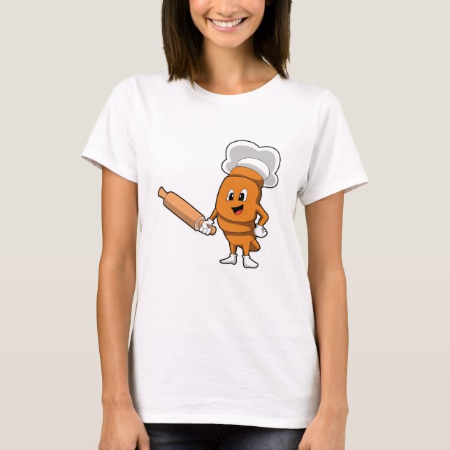 T-shirt Pain comme cuisson avec broche à rouleaux (Devant)