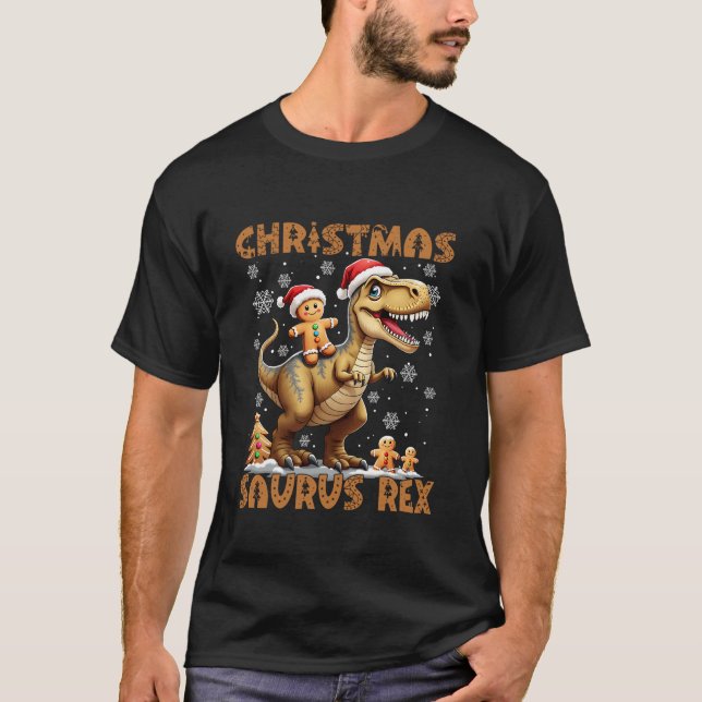 T-shirt Pain d'épices Costume homme Dinosaur Saurus Rex Ch (Devant)