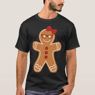 T-shirt Pain d'épices Fille Noël Cookie Cute Enseignant Ne