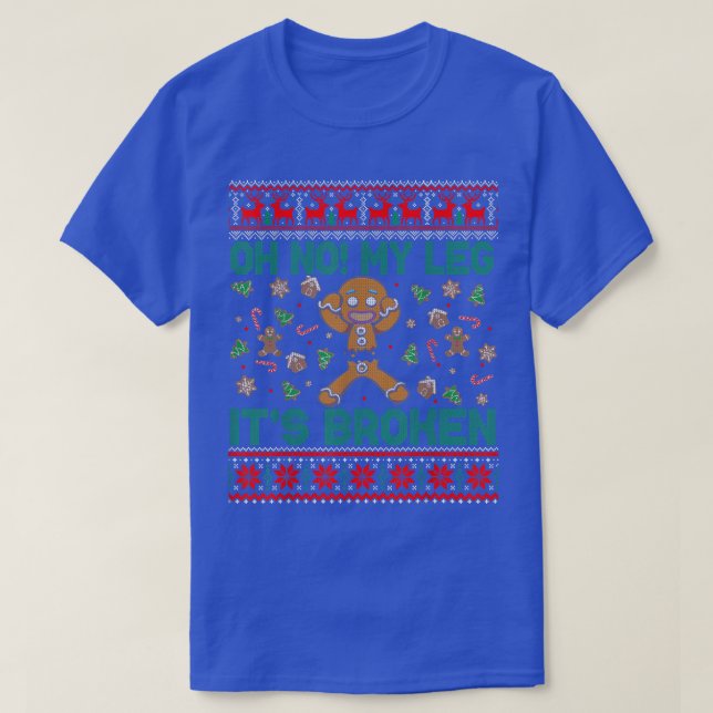 T-shirt Pain d'épices Homme brisé Noël Cookie Baking Tea (Design devant)