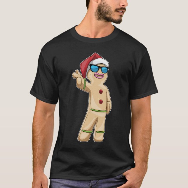 T-shirt Pain d'épices homme Noël Lunettes de soleil (Devant)