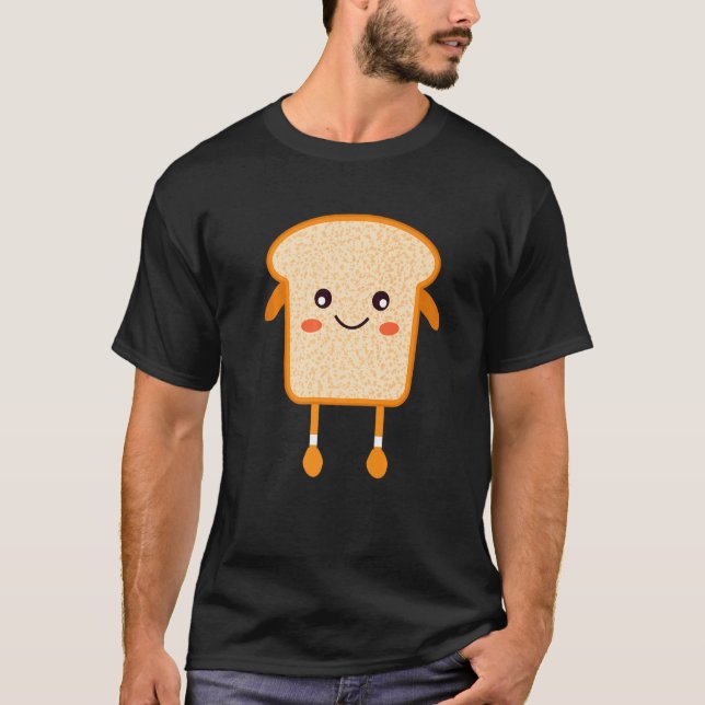 T-shirt Pain grillé Pain coupé Petit-déjeuner Alimentation (Devant)