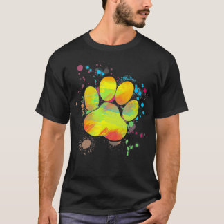 T-shirt Paint Empreinte de patte Art Graphique Animal Chie