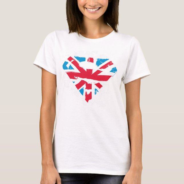T-shirt Paint Strokes British S-Shield (Devant)