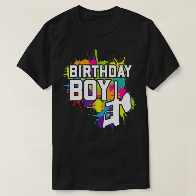 T-shirt Paintball Anniversaire Jeu de Garçons Thème (Design devant)