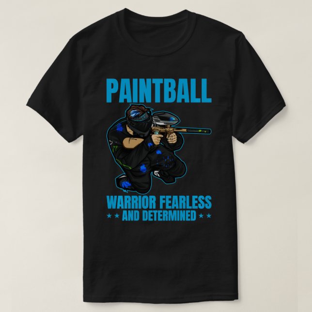T-shirt Paintball Guerrier Airsoft Drôle Paintballing Pein (Design devant)