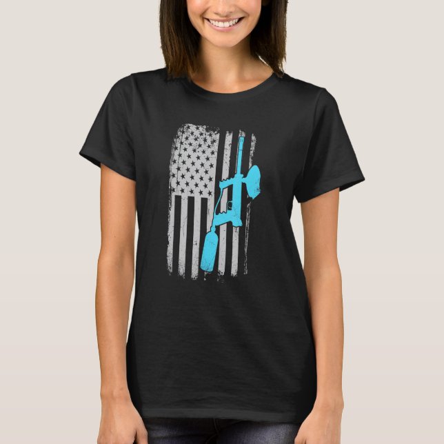 T-shirt Paintballer Patriotic Américain Drapeau Américain  (Devant)