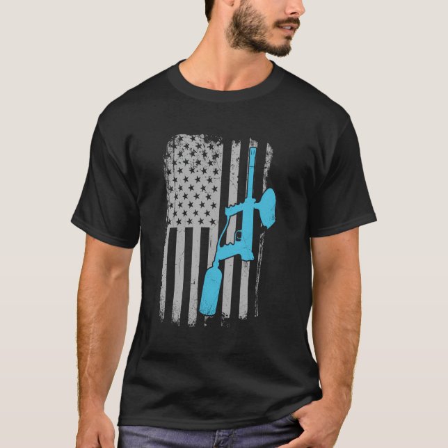 T-shirt Paintballer Patriotic Américain Drapeau Américain  (Devant)