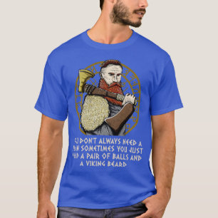 T-shirt Paire de balles et une barbe de Valhalla Funny Nor