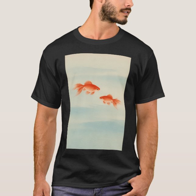 T-shirt Paire de poissons rouges — Bokashi d'eau libre (Devant)