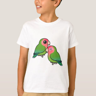 T-shirt paires adorables Pêche-faites face de perruche