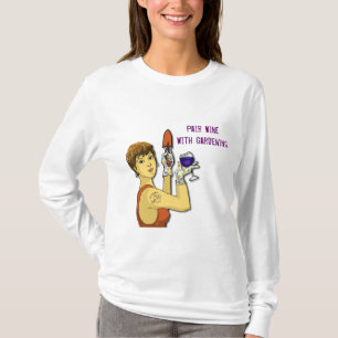 T-shirt Paires de vin avec le jardinage