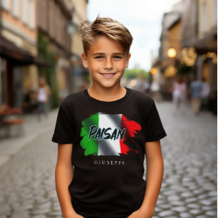 T-shirt Paisan Brush Stroke Drapeau Personnalisé Enfants
