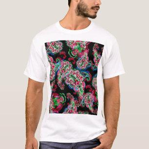 T-shirt Paisley Floral Pattern, Ethnic Arrière - plan.