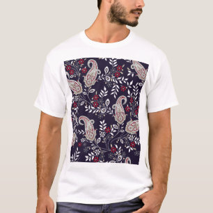 T-shirt Paisley indien traditionnel, motif sans soudure.