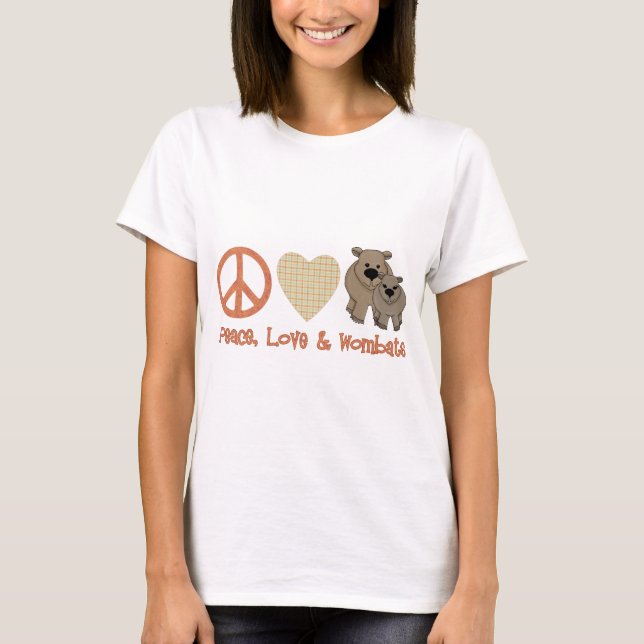 T-shirt Paix, Amour & amp ; Wombats (Devant)