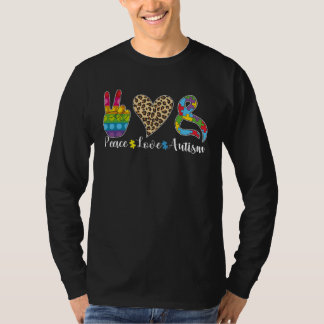T-shirt Paix Amour Autisme Puzzle En Avril Nous Portons Bl