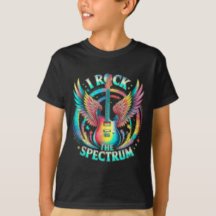 T-shirt Paix Amour Autisme World Tour Rock The Spectrum Ad