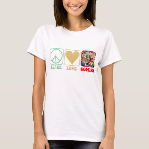 T-shirt "Paix, amour, BD" Chemise