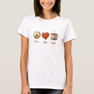 T-shirt Paix, amour, café