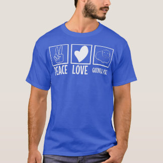 T-shirt Paix amour cochons d'Inde 68