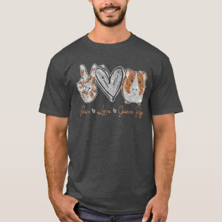 T-shirt Paix amour de cobaye cadeau pour amoureux des coba