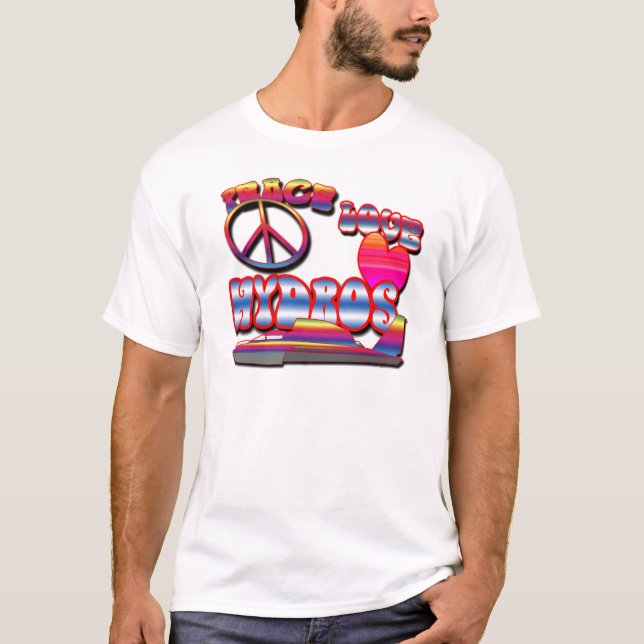 T-shirt Paix, amour, énergies hydrauliques (Devant)