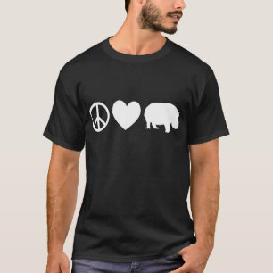 T-shirt Paix Amour et Hippopotames