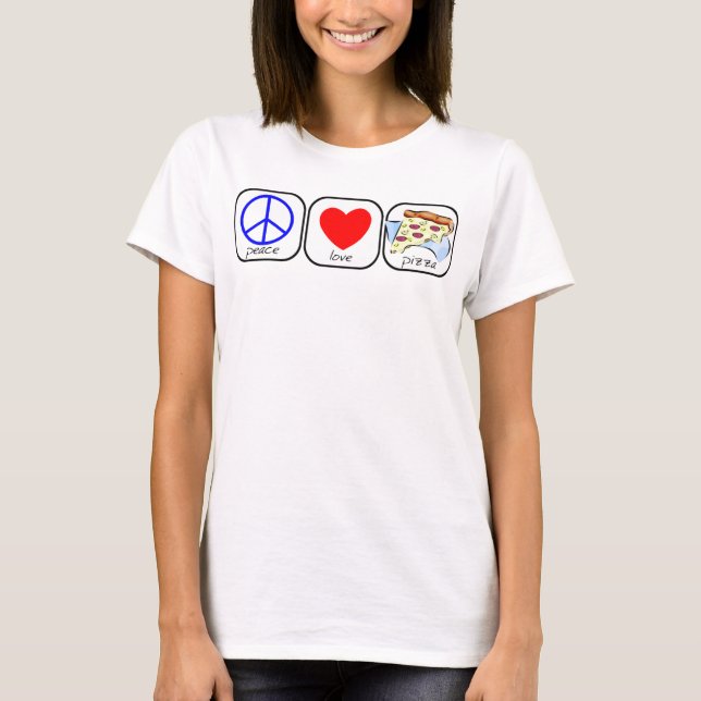 T-shirt Paix, amour et pizza (Devant)