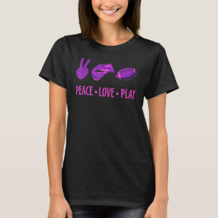 T-shirt Paix Amour & Jouez au Football  Sports Rose Hommes