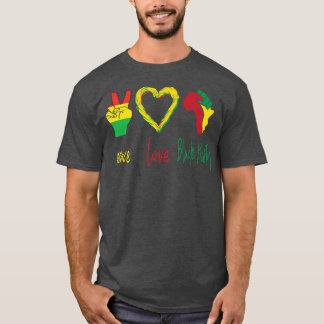 T-shirt Paix, Amour, Mois de l'histoire noire Black Pride