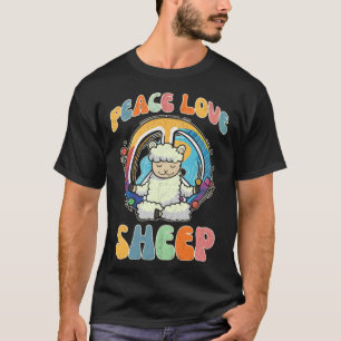 T-shirt Paix Amour Mouton Hippie Yoga Hippies Méditation