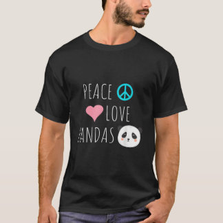 T-shirt Paix Amour Pandas Ours en Peluche Animal Familier 