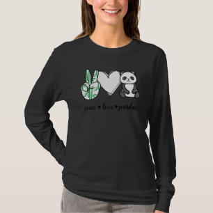 T-shirt Paix Amour Pandas Paix Signal main Pandas Animal